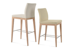 Soho Concept Aria Wood Barstools & Counterstools - Elegant Boucle Fabric, Solid Wood, 10-year Guarantee, Ash & Black Ash,Natural,Chrome,Beige  Soho-concept-dining-chair-10301