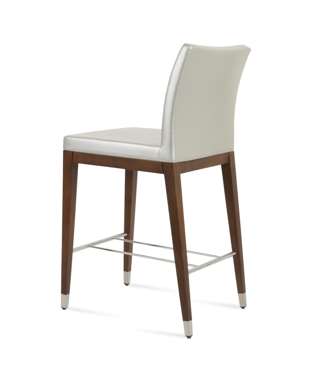 Soho Concept Aria Wood Barstools & Counterstools In Walnut, Chrome, Silver - 5-year Guarantee, Crafted Elegance Walnut,White  Soho-concept-dining-chair-07416
