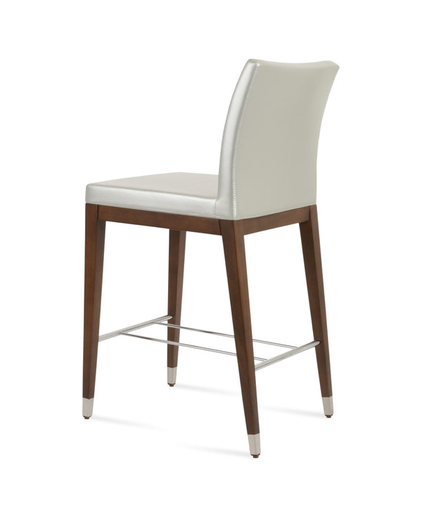 Soho Concept Aria Wood Barstools & Counterstools In Walnut, Chrome, Silver - 5-year Guarantee, Crafted Elegance Walnut,Chrome,Silver  Soho-concept-dining-chair-07413