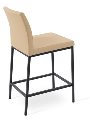 Soho Concept Aria Metal Barstools & Counterstools - Stylish Leatherette, 2-year Warranty, Modern Design, 300 Lbs Capacity Black  Soho-concept-dining-chair-10323
