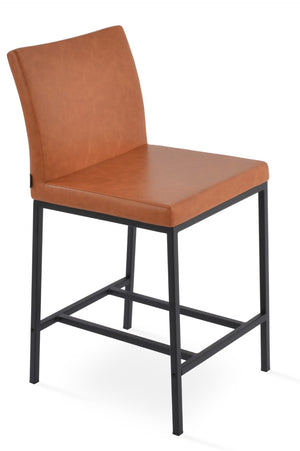 Soho Concept Aria Metal Barstools & Counterstools - Stylish Leatherette, 2-year Warranty, Modern Design, 300 Lbs Capacity Black  Soho-concept-dining-chair-10320