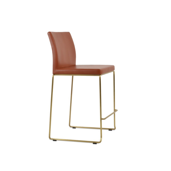 Soho Concept Aria Stackable Barstools & Counterstools - Stylish Metal Design With Soft Leatherette & 2-year Guarantee Brass  Soho-concept-dining-chair-10330
