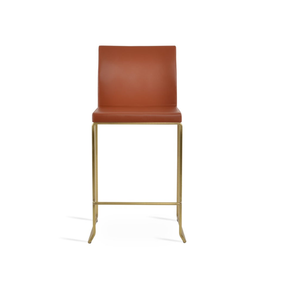 Soho Concept Aria Stackable Barstools & Counterstools - Stylish Metal Design With Soft Leatherette & 2-year Guarantee Brass  Soho-concept-dining-chair-07415
