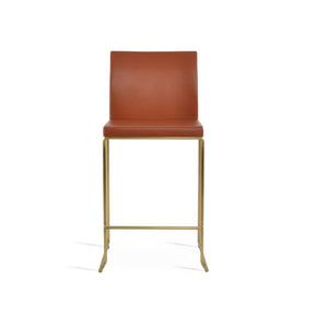 Soho Concept Aria Stackable Barstools & Counterstools - Stylish Metal Design With Soft Leatherette & 2-year Guarantee Brass  Soho-concept-dining-chair-07415