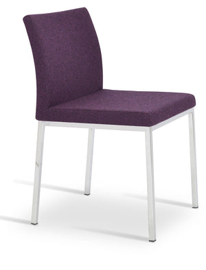 Soho Concept Aria Flat Chair - Premium Camira Blazer Wool Fabric, Chrome Base, 300 Lbs Capacity, 10-year Guarantee Chrome  Soho-concept-dining-chair-00281
