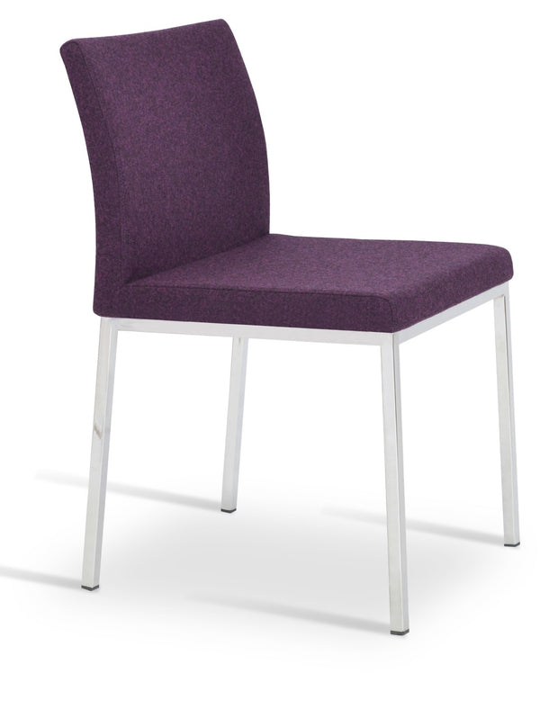 Soho Concept Aria Flat Chair - Premium Camira Blazer Wool Fabric, Chrome Base, 300 Lbs Capacity, 10-year Guarantee Chrome  Soho-concept-dining-chair-00281