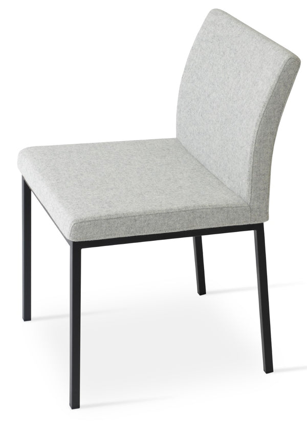 Soho Concept Aria Mw Dining Chair - Stylish Camira Blazer Wool, Metal Base, 10-year Guarantee, Modern Design Black,Silver  Soho-concept-dining-chair-00285