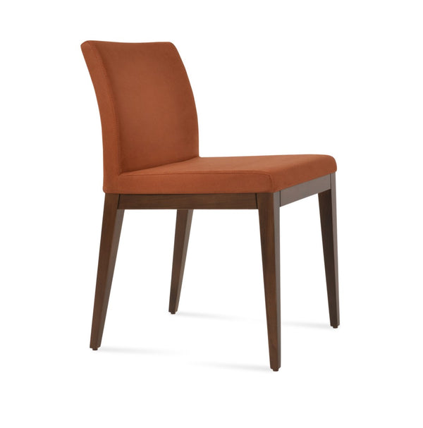 Soho Concept Aria Wood Dining Chair - Elegant Upholstery In Boucle, Velvet, Nubuck, Or Camira - 10 Year Guarantee Walnut  Soho-concept-dining-chair-00288