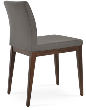 Soho Concept Aria Wood Dining Chair - Elegant Upholstery In Boucle, Velvet, Nubuck, Or Camira - 10 Year Guarantee Walnut,Grey  Soho-concept-dining-chair-00289