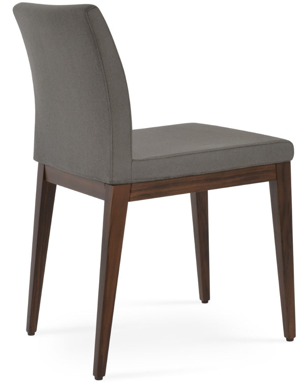Soho Concept Aria Wood Dining Chair - Elegant Upholstery In Boucle, Velvet, Nubuck, Or Camira - 10 Year Guarantee Walnut,Grey  Soho-concept-dining-chair-00289