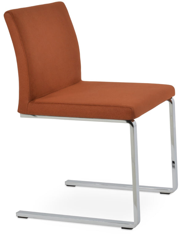 Soho Concept Aria Flat Chair - Stylish Dining & Office Seating With Chrome Base, Premium Fabrics & 10-year Guarantee Chrome  Soho-concept-dining-chair-00293