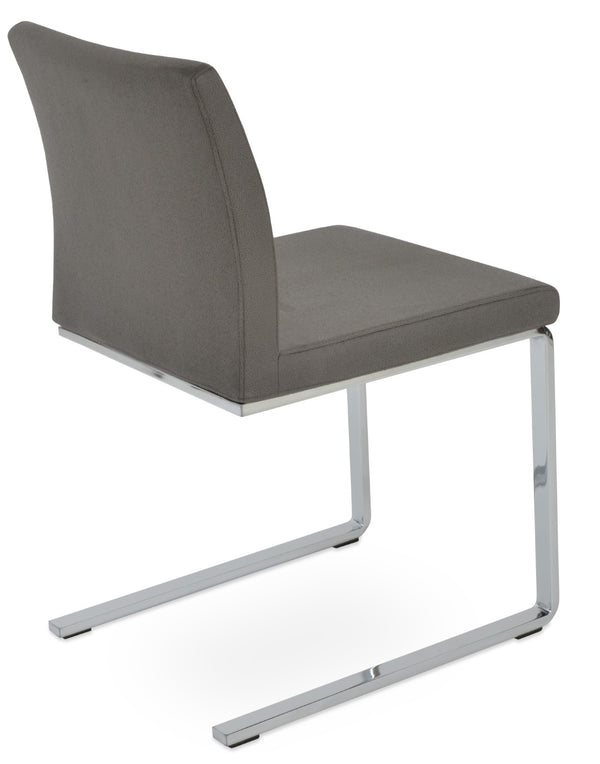 Soho Concept Aria Flat Chair - Stylish Dining & Office Seating With Chrome Base, Premium Fabrics & 10-year Guarantee Chrome,Grey  Soho-concept-dining-chair-00292