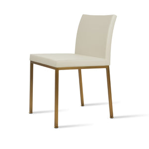 Soho Concept Aria Metal Dining Chair - Stylish & Durable With 5-year Guarantee, Multiple Finishes, Limited Stock! Brass,Cream  Soho-concept-dining-chair-00305