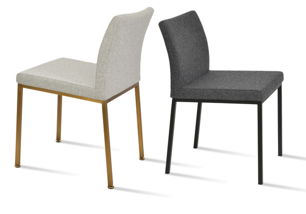 Soho Concept Aria Metal Dining Chair – Stylish Camira Blazer Wool Fabric, 10-year Guarantee, Versatile Finishes Brass,Black,Dark Grey,Silver  Soho-concept-dining-chair-00298