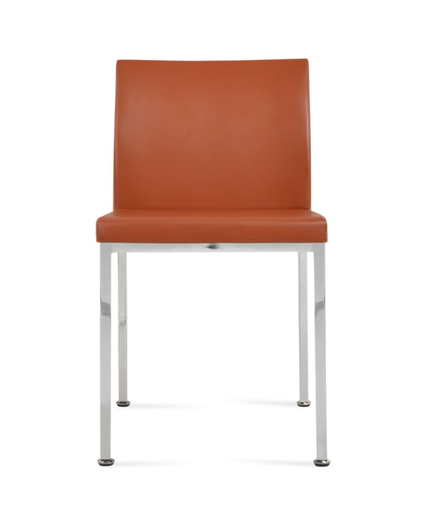 Soho Concept Aria Metal Dining Chair - Stylish Leatherette Upholstered Seat With Adjustable Chrome & Brass Finish Chrome  Soho-concept-dining-chair-00312