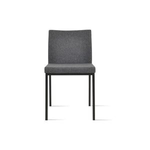 Soho Concept Aria Metal Dining Chair – Stylish Camira Blazer Wool Fabric, 10-year Guarantee, Versatile Finishes Black,Dark Grey  Soho-concept-dining-chair-00316