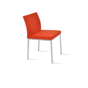 Soho Concept Aria Metal Dining Chair – Stylish Camira Blazer Wool Fabric, 10-year Guarantee, Versatile Finishes Chrome,Orange  Soho-concept-dining-chair-00322