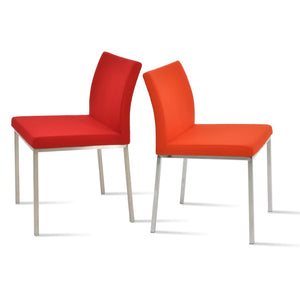 Soho Concept Aria Metal Dining Chair – Stylish Camira Blazer Wool Fabric, 10-year Guarantee, Versatile Finishes Chrome,Orange,Red  Soho-concept-dining-chair-00323