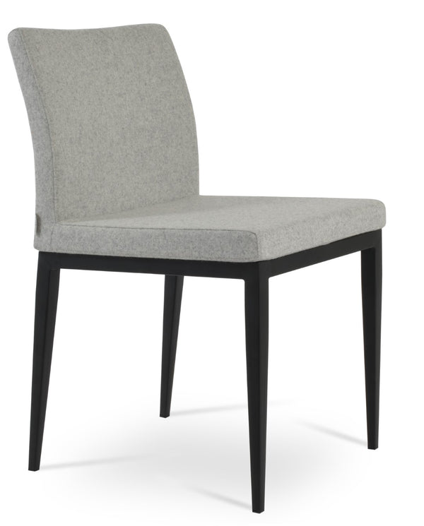 Soho Concept Aria Mw Dining Chair - Stylish Camira Blazer Wool, Metal Base, 10-year Guarantee, Modern Design Black,Silver  Soho-concept-dining-chair-00335