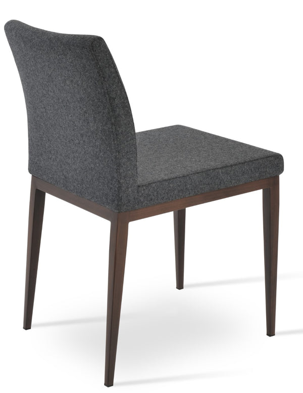 Soho Concept Aria Mw Dining Chair - Stylish Camira Blazer Wool, Metal Base, 10-year Guarantee, Modern Design Walnut,Dark Grey  Soho-concept-dining-chair-00336