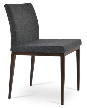 Soho Concept Aria Mw Dining Chair - Stylish Camira Blazer Wool, Metal Base, 10-year Guarantee, Modern Design Walnut,Dark Grey  Soho-concept-dining-chair-00336