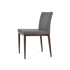 Soho Concept Aria Mw Dining Chair – Stylish Leatherette Upholstery, Metal Base, 2-year Guarantee, Limited Stock! Walnut,Grey  Soho-concept-dining-chair-00328