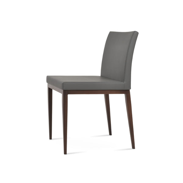 Soho Concept Aria Mw Dining Chair – Stylish Leatherette Upholstery, Metal Base, 2-year Guarantee, Limited Stock! Walnut,Grey  Soho-concept-dining-chair-00328