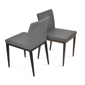 Soho Concept Aria Mw Dining Chair – Stylish Leatherette Upholstery, Metal Base, 2-year Guarantee, Limited Stock! Walnut,Grey  Soho-concept-dining-chair-00330
