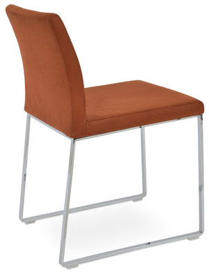 Soho Concept Aria Sled Dining Chair - Luxurious Upholstery, Durable Metal Base, 10-year Guarantee For Elegance Chrome  Soho-concept-dining-chair-00337