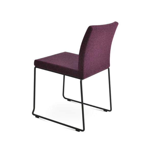 Soho Concept Aria Wire Stackable Chair - Elegant Wool Upholstered Design, 10-year Guarantee, Space-saving Style Black  Soho-concept-dining-chair-00346