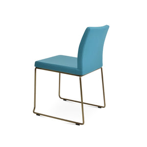 Soho Concept Aria Wire Stackable Chair - Elegant Wool Upholstered Design, 10-year Guarantee, Space-saving Style Brass,Turquoise  Soho-concept-dining-chair-00362