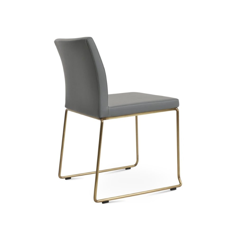 Soho Concept Aria Wire Stackable Dining Chair - Stylish Steel Base, 5-year Guarantee, Perfect For Modern Spaces! Brass,Grey  Soho-concept-dining-chair-00360