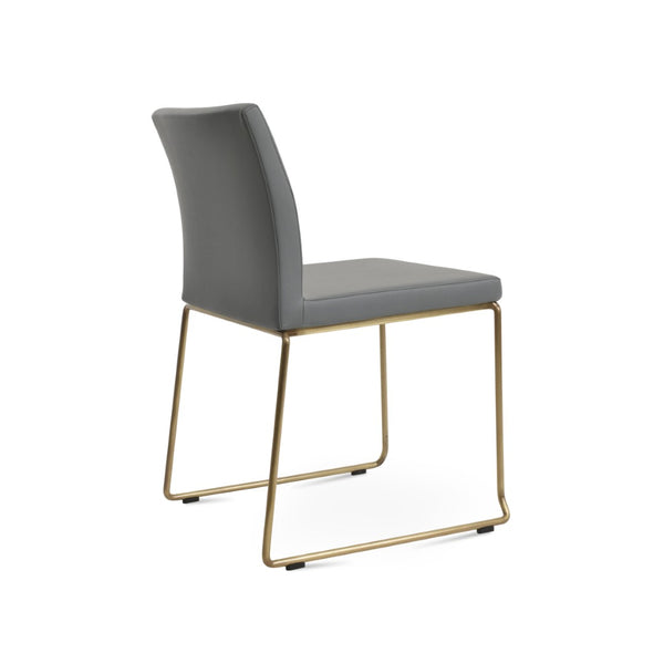 Soho Concept Aria Wire Stackable Dining Chair - Stylish Steel Base, 5-year Guarantee, Perfect For Modern Spaces! Brass,Grey  Soho-concept-dining-chair-00360