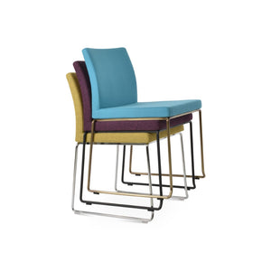 Soho Concept Aria Wire Stackable Chair - Elegant Wool Upholstered Design, 10-year Guarantee, Space-saving Style Chrome,Black,Brass,Turquoise  Soho-concept-dining-chair-00369