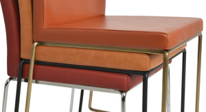Soho Concept Aria Wire Stackable Dining Chair - Soft Leatherette, Solid Steel, Stylish & Practical, 2-year Guarantee Chrome,Red  Soho-concept-dining-chair-00366
