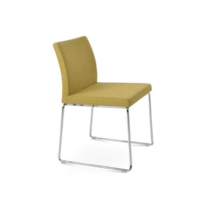 Soho Concept Aria Wire Stackable Chair - Elegant Wool Upholstered Design, 10-year Guarantee, Space-saving Style Chrome  Soho-concept-dining-chair-00363