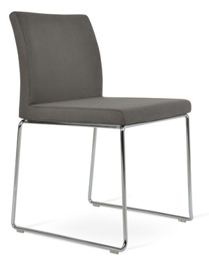 Soho Concept Aria Wire Stackable Dining Chair - Chic Boucle, Velvet & Nubuck Fabrics, 10-year Guarantee, Stylish! Chrome,Grey  Soho-concept-dining-chair-00365