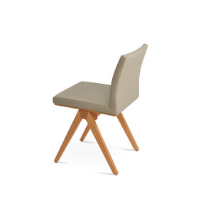 Soho Concept Aria Fino Wood Dining Chair - Premium Leatherette Upholstery, Solid Beech Frame, 2-year Guarantee Bone  Soho-concept-dining-chair-00371