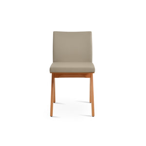 Soho Concept Aria Fino Wood Dining Chair - Premium Leatherette Upholstery, Solid Beech Frame, 2-year Guarantee Bone  Soho-concept-dining-chair-00371