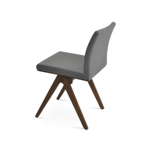 Soho Concept Aria Fino Wood Dining Chair - Premium Leatherette Upholstery, Solid Beech Frame, 2-year Guarantee Walnut,Chrome,Grey  Soho-concept-dining-chair-00381
