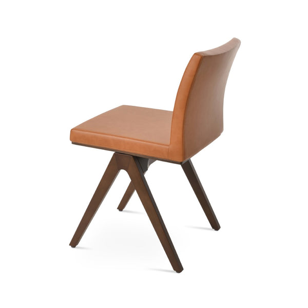 Soho Concept Aria Fino Wood Dining Chair - Premium Leatherette Upholstery, Solid Beech Frame, 2-year Guarantee Walnut  Soho-concept-dining-chair-00379