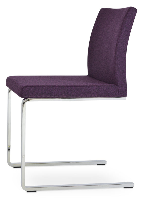 Soho Concept Aria Flat Chair - Stylish Dining Chair With Chrome Base, Camira Era Fabric, 10-year Guarantee! Chrome  Soho-concept-dining-chair-00408