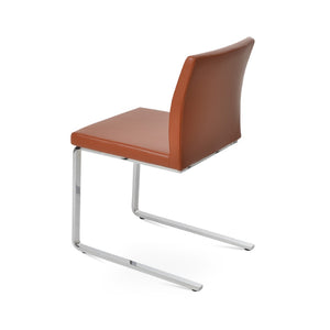 Soho Concept Aria Flat Chair - Stylish Leatherette Dining Chair With Chrome Base, 2-year Guarantee, Light Grey Chrome  Soho-concept-dining-chair-00412