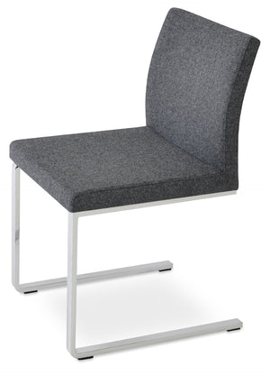 Soho Concept Aria Flat Chair - Stylish Dining Chair With Chrome Base, Camira Era Fabric, 10-year Guarantee! Dark Grey  Soho-concept-dining-chair-00406