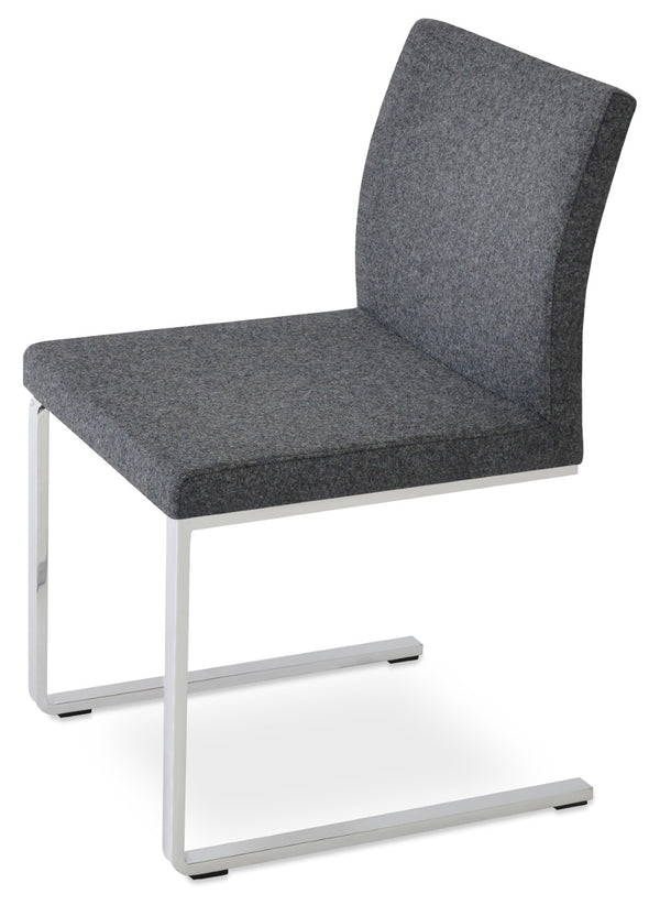 Soho Concept Aria Flat Chair - Stylish Dining Chair With Chrome Base, Camira Era Fabric, 10-year Guarantee! Dark Grey  Soho-concept-dining-chair-00406