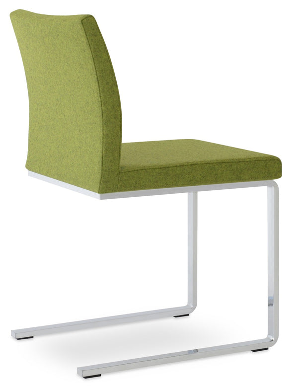 Soho Concept Aria Flat Chair - Stylish Dining Chair With Chrome Base, Camira Era Fabric, 10-year Guarantee! Green  Soho-concept-dining-chair-00400