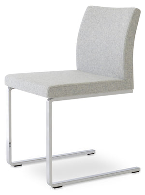 Soho Concept Aria Flat Chair - Stylish Dining Chair With Chrome Base, Camira Era Fabric, 10-year Guarantee! Silver  Soho-concept-dining-chair-00401