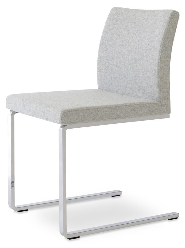 Soho Concept Aria Flat Chair - Stylish Dining Chair With Chrome Base, Camira Era Fabric, 10-year Guarantee! Silver  Soho-concept-dining-chair-00401
