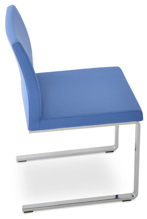 Soho Concept Aria Flat Chair - Stylish Dining Chair With Chrome Base, Camira Era Fabric, 10-year Guarantee! Blue  Soho-concept-dining-chair-00402