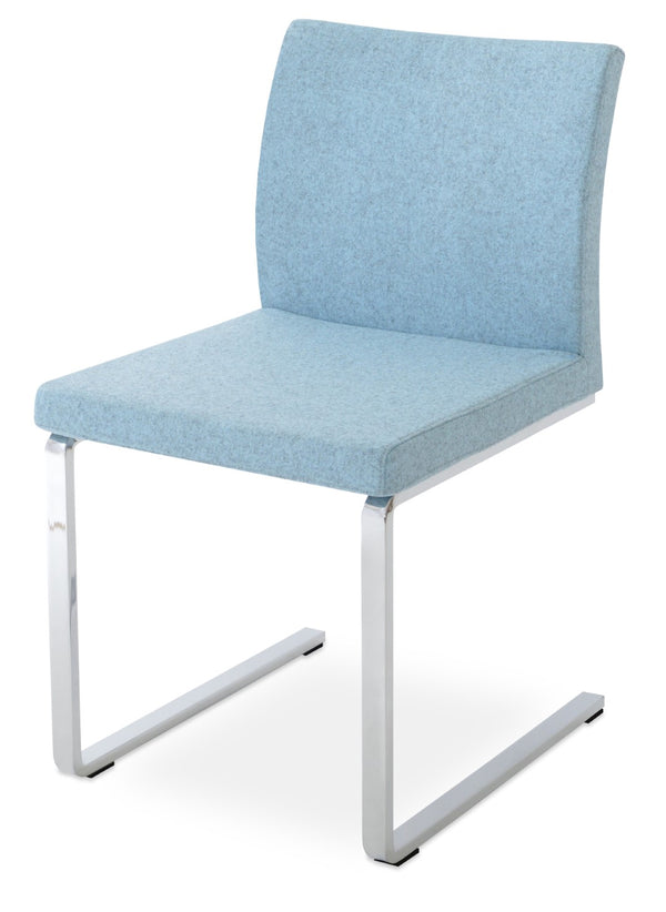 Soho Concept Aria Flat Chair - Stylish Dining Chair With Chrome Base, Camira Era Fabric, 10-year Guarantee! Blue  Soho-concept-dining-chair-00403